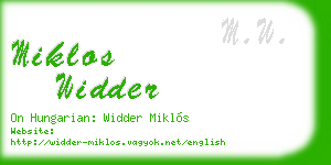 miklos widder business card